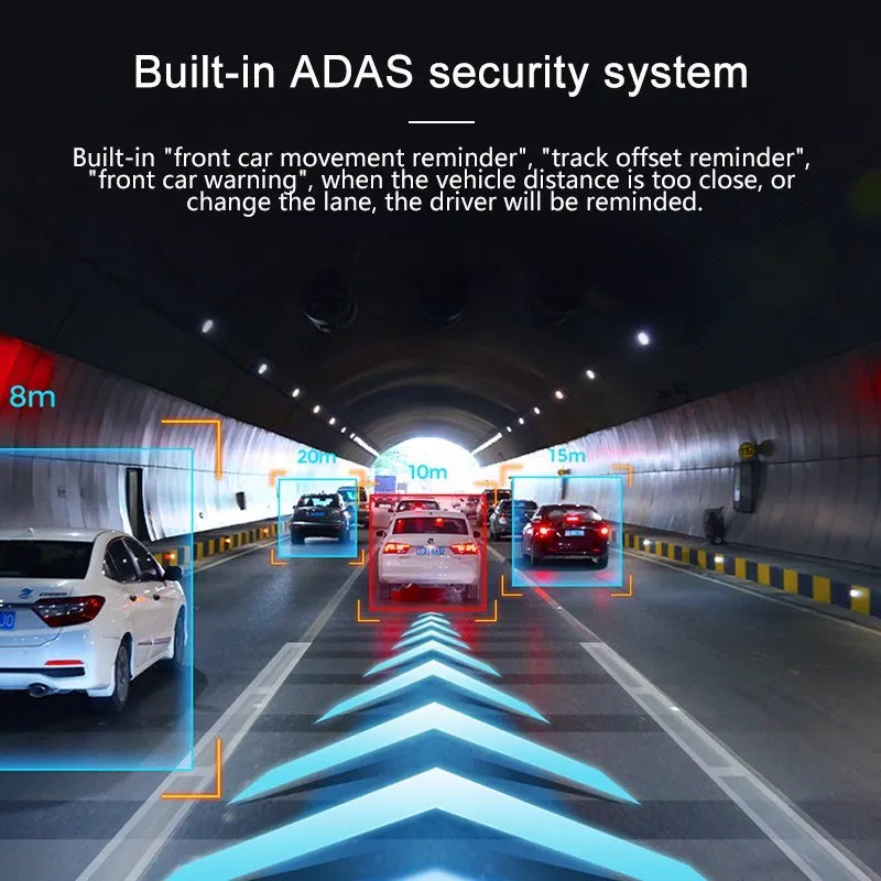 Android driving recorder with big screen and WiFi for navigation and parking monitoring