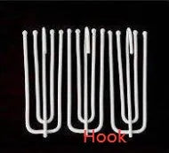 A single panel of simple blackout fabric curtain, showing hook, Korean hook, and ring hanging style options.