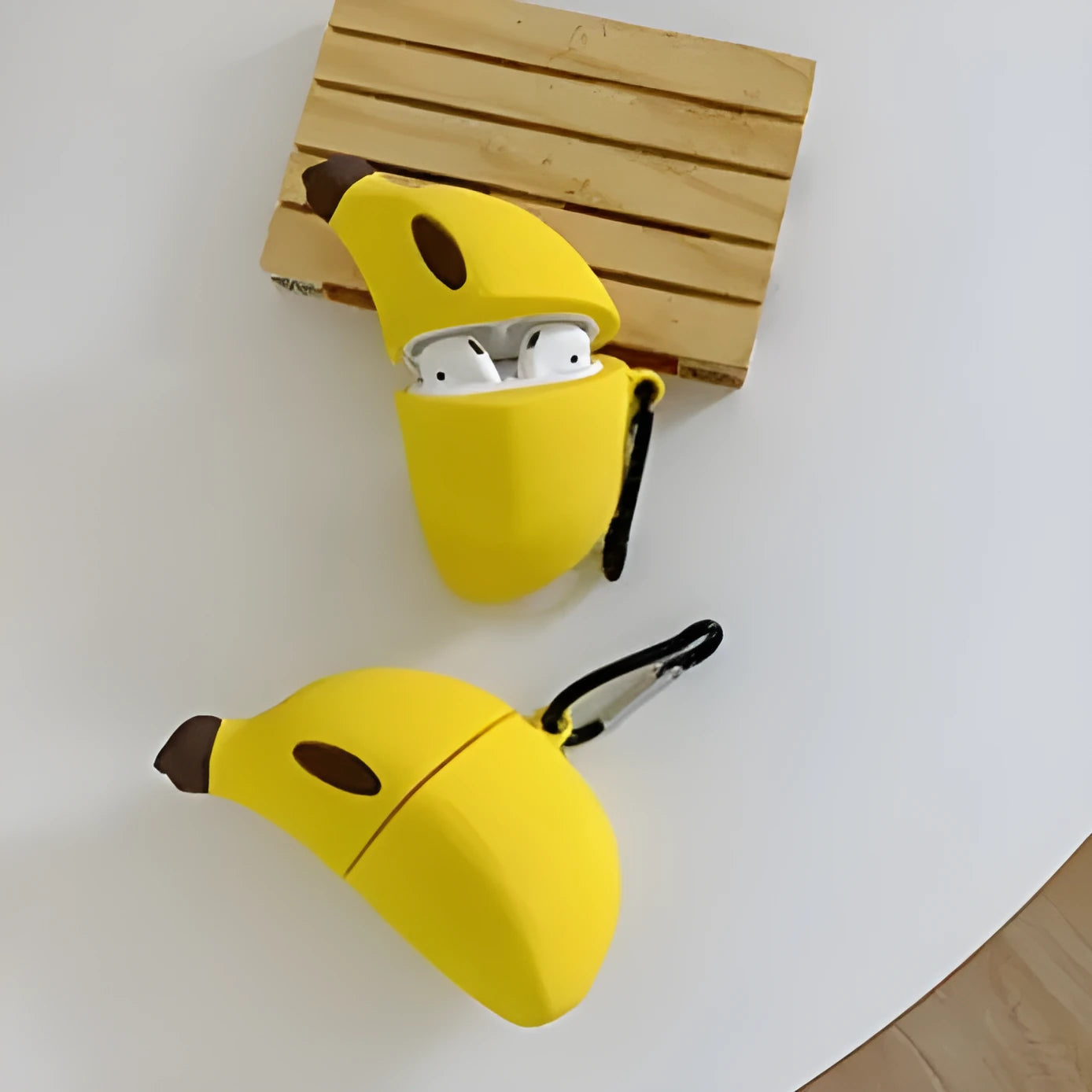 Yellow banana silicone protective case for AirPods Pro and AirPods 3 wireless headphones