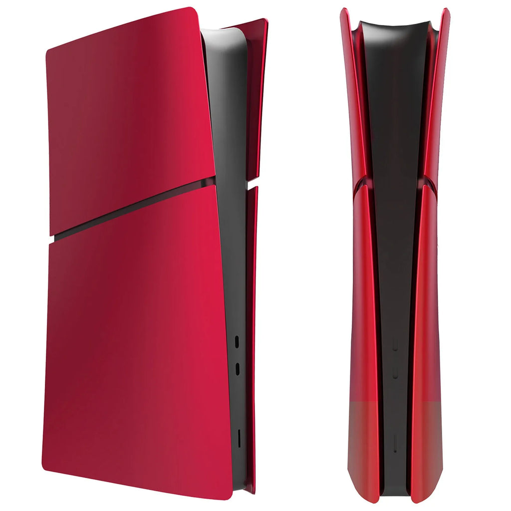 PS5 Slim replacement protective shell in ABS plastic showing colour options for digital and optical drive consoles