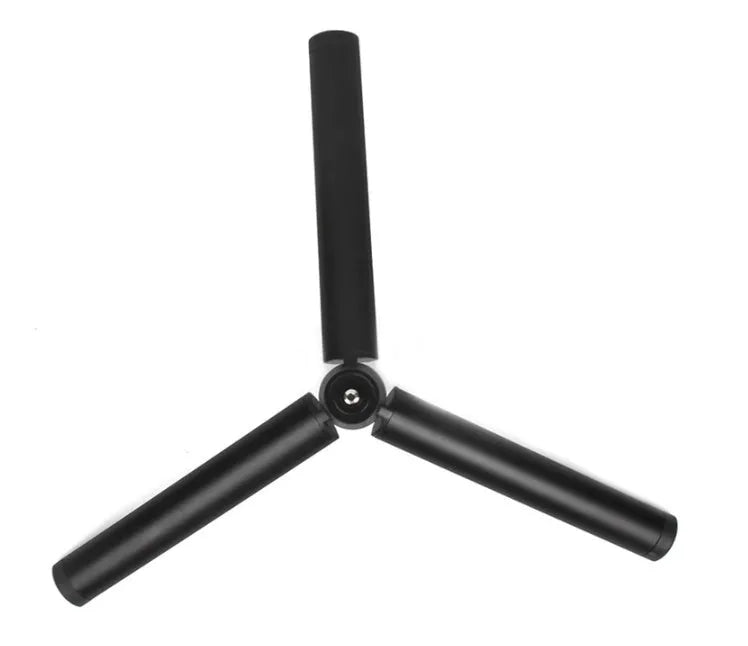 Black aluminium alloy mobile phone tripod stabiliser with PTZ functionality compatible with Apple iPhones