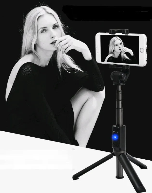 Aluminium alloy Bluetooth selfie stick with remote control and extendable phone clip