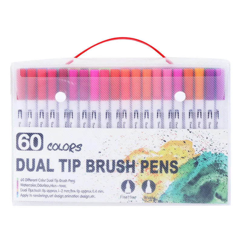 Set of watercolor brush pens with multiple colour options for artistic and promotional use