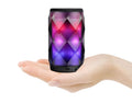 Black crystal diamond cut Coca-Cola can shaped lantern with Bluetooth speaker and colourful LED lights.