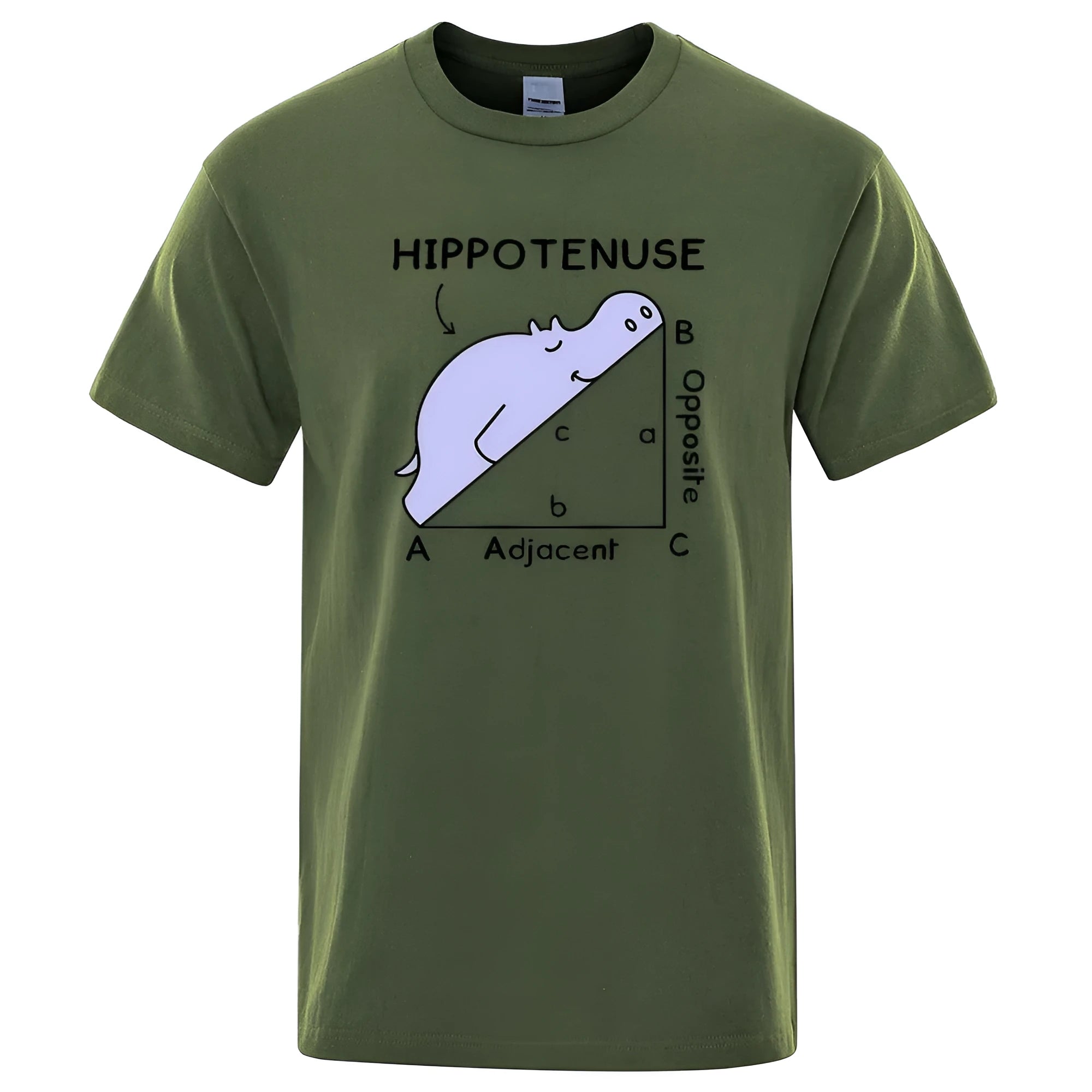 Loose fit cotton T-shirt with Hippotenuse Opposite Adjacent mathematical print in multiple colours