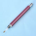Luminous single-head diamond painting drill pen in gold, red, or blue with metal frame.