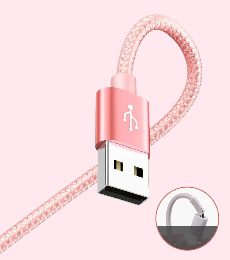 Three-in-one micro USB charging cable in six colour options with 1.2 metre length