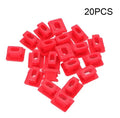 10 plastic BMW interior door trim panel repair clips and buckles on a white background