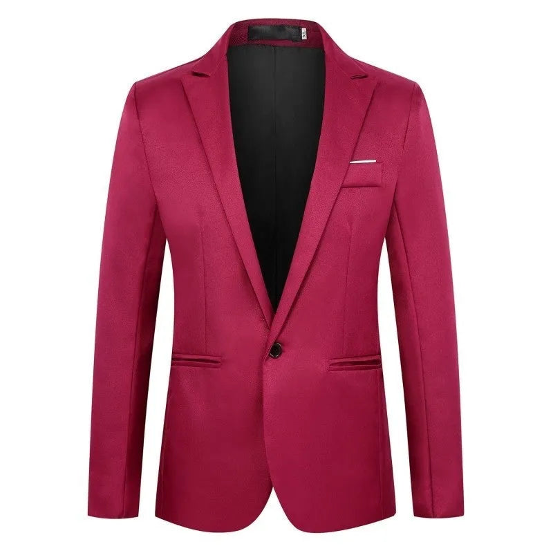 Men's loose fit wedding suit in acetate fibre available in multiple colours and sizes up to 5XL.
