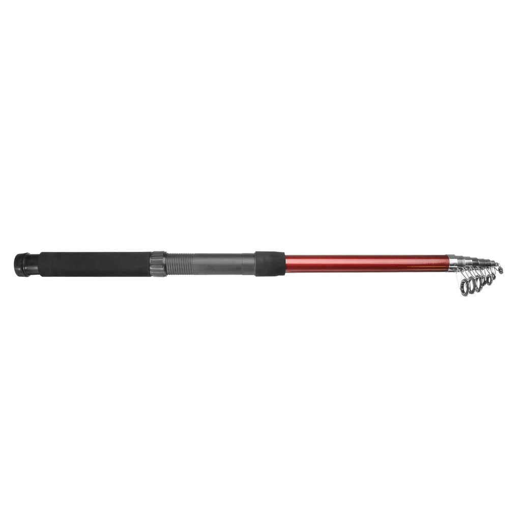 White LED fishing rod light unit mounted on a tall telescopic pole for outdoor portable lighting.