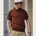 Men's slim fit cotton t-shirt in dark brown colour with short sleeves