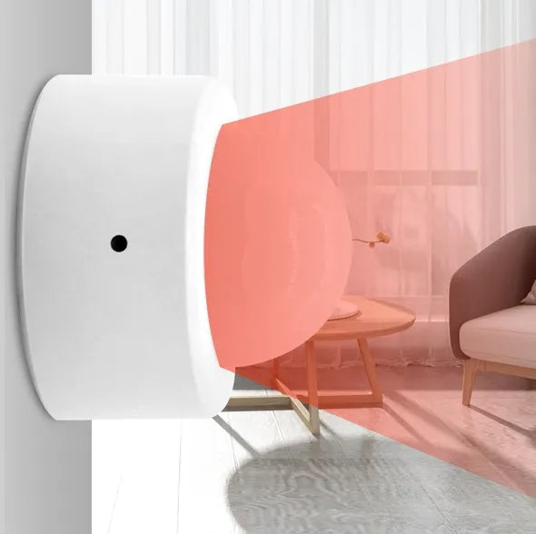 White wireless infrared body sensor for home automation with ZigBee 3.0 connectivity