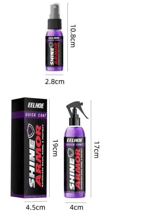 Purple nano crystal car coating spray bottle with microplated hand spray application for automotive maintenance