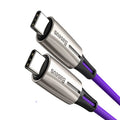 Purple and red dual USB-C connector data cable with 1 metre length for PD60W fast charging