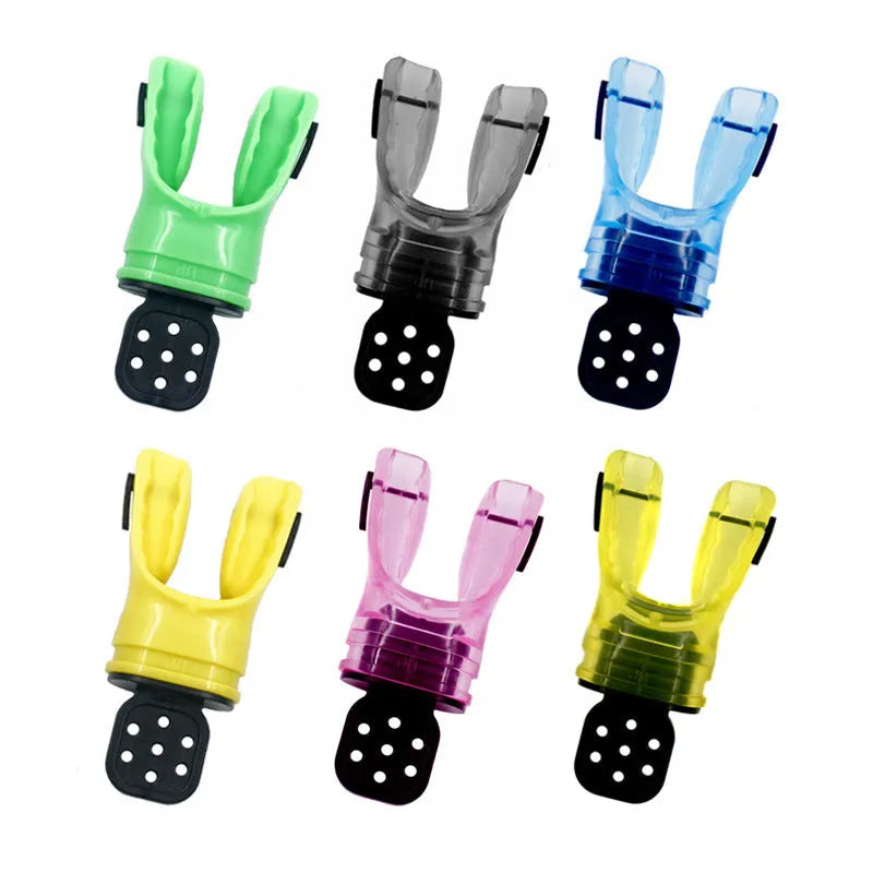 110mm long edible silicone diving mouthpiece in various pure and transparent colours.