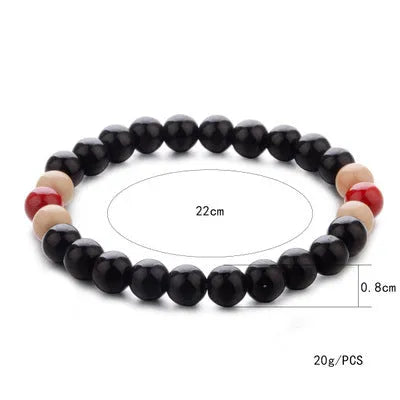 Natural stone beaded bracelet with lava stone beads for essential oils, ethnic style design