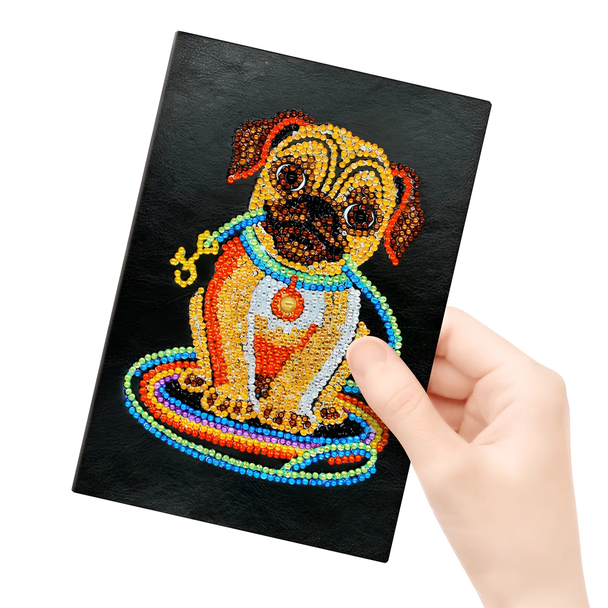 Black A5 diamond painting notebook showing 50 pages for craft project organisation