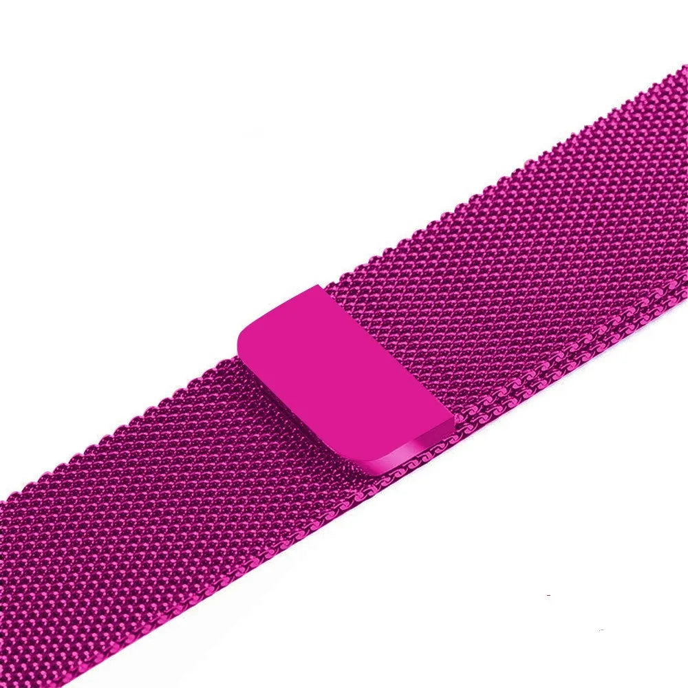Stainless steel watch replacement strap in silver, showing buckle and 22mm width, for 38mm to 44mm watch cases.