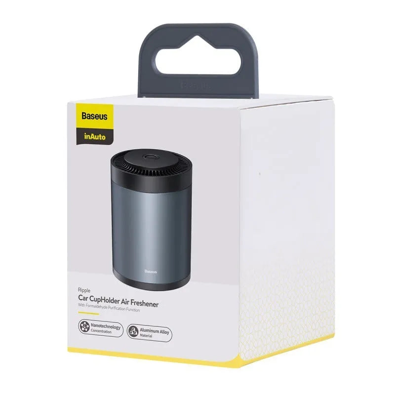 Car cup holder aromatherapy solid balm black aluminium alloy cylinder with Gulong ointment refill