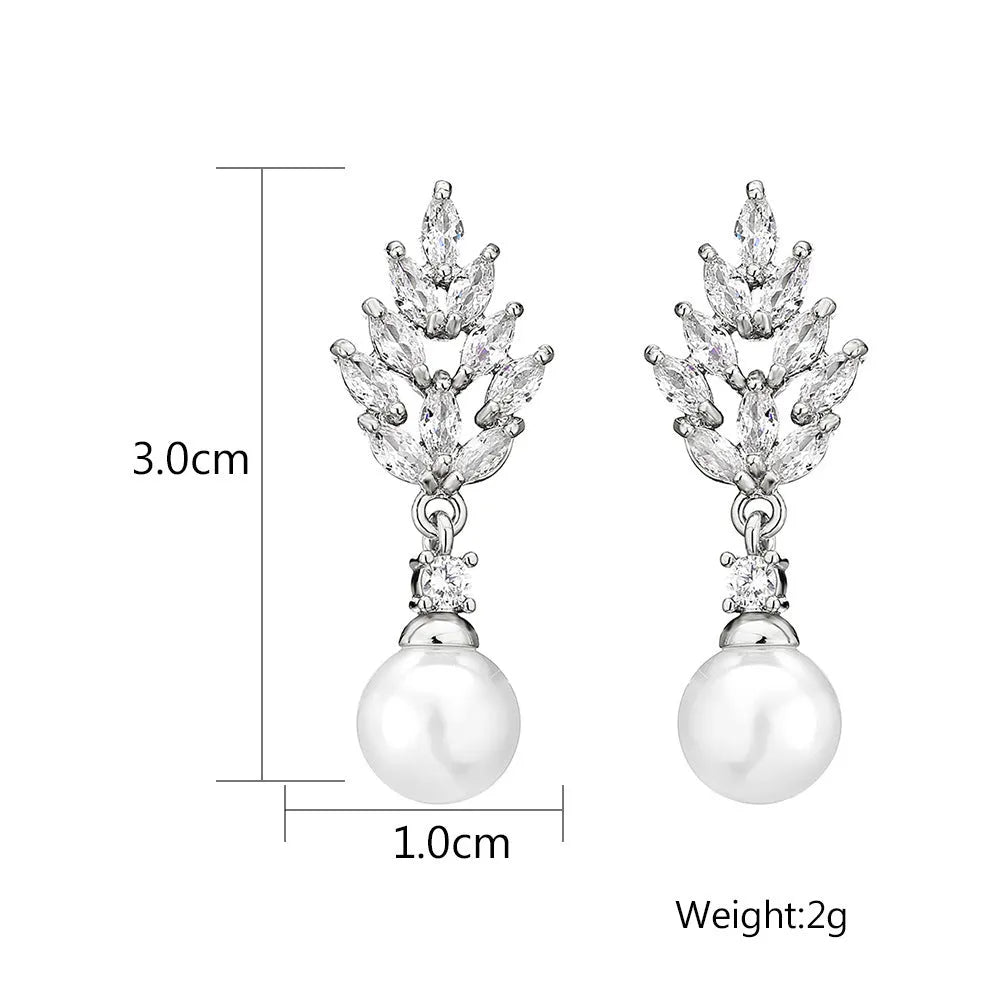 Geometric flower earrings with micro zircon detailing in gold, platinum or rose gold plating