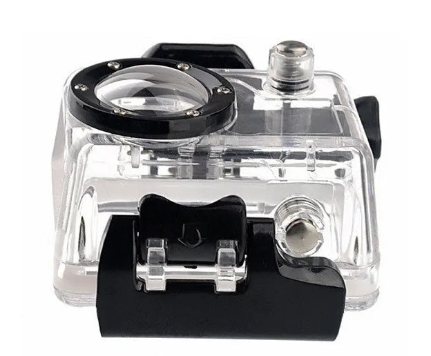 Suptig waterproof housing case for GoPro Hero 1 and Hero 2 with flat glass lens underwater at depth