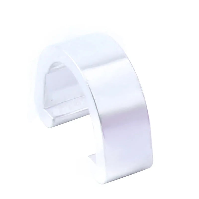 Pack of 10 small aluminium alloy C-buckles in assorted colours on a white background.