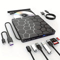 Black USB external CD writer optical drive with compact rectangular design