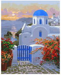 DIY sea view villa digital oil painting kit with 40x50cm linen canvas and acrylic paints
