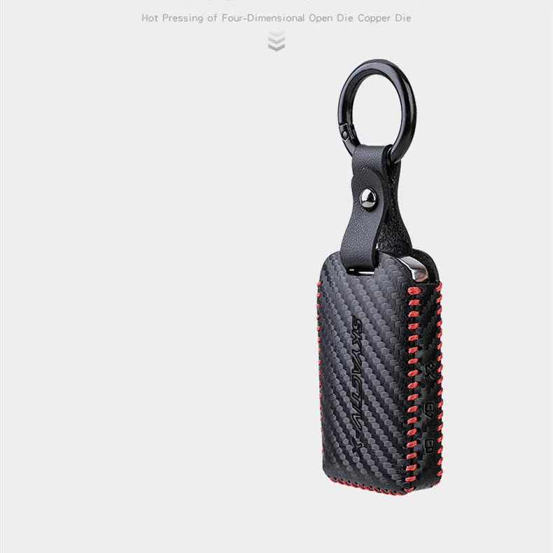 Angkesaila car leather key case in 3D carbon fibre pattern for Angkesaila model key fob