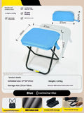 Folding camp chair stool in Oxford cloth fabric showing pencil box design and colour options