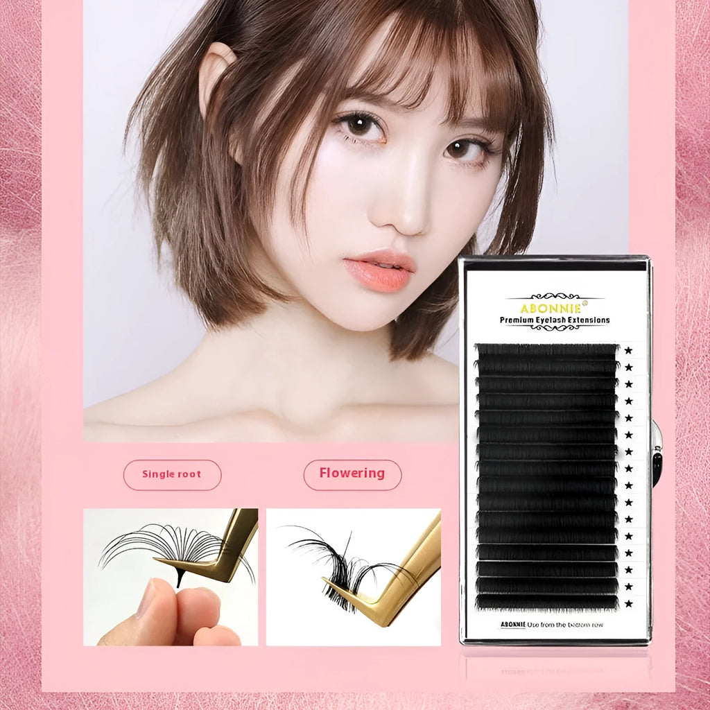 Mink hair false eyelashes on a card showing the dense 16-row matte band and varying lash lengths.