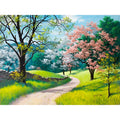 Paint by numbers landscape kit with 40x50cm linen canvas, acrylic paints, and optional frame