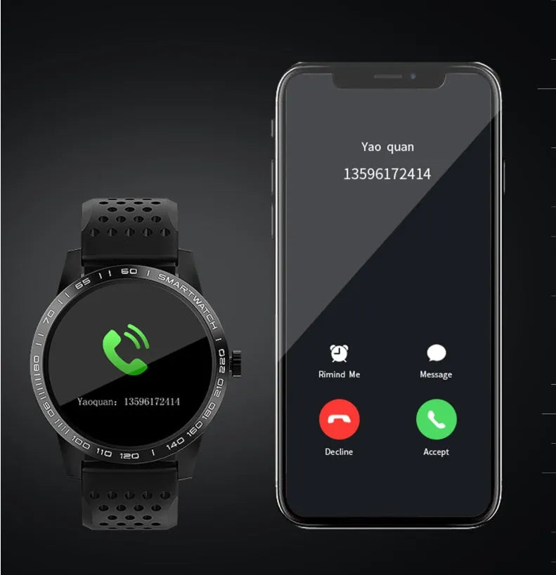 T2 smart bracelet with colour screen showing heart rate monitoring display in black or blue colour