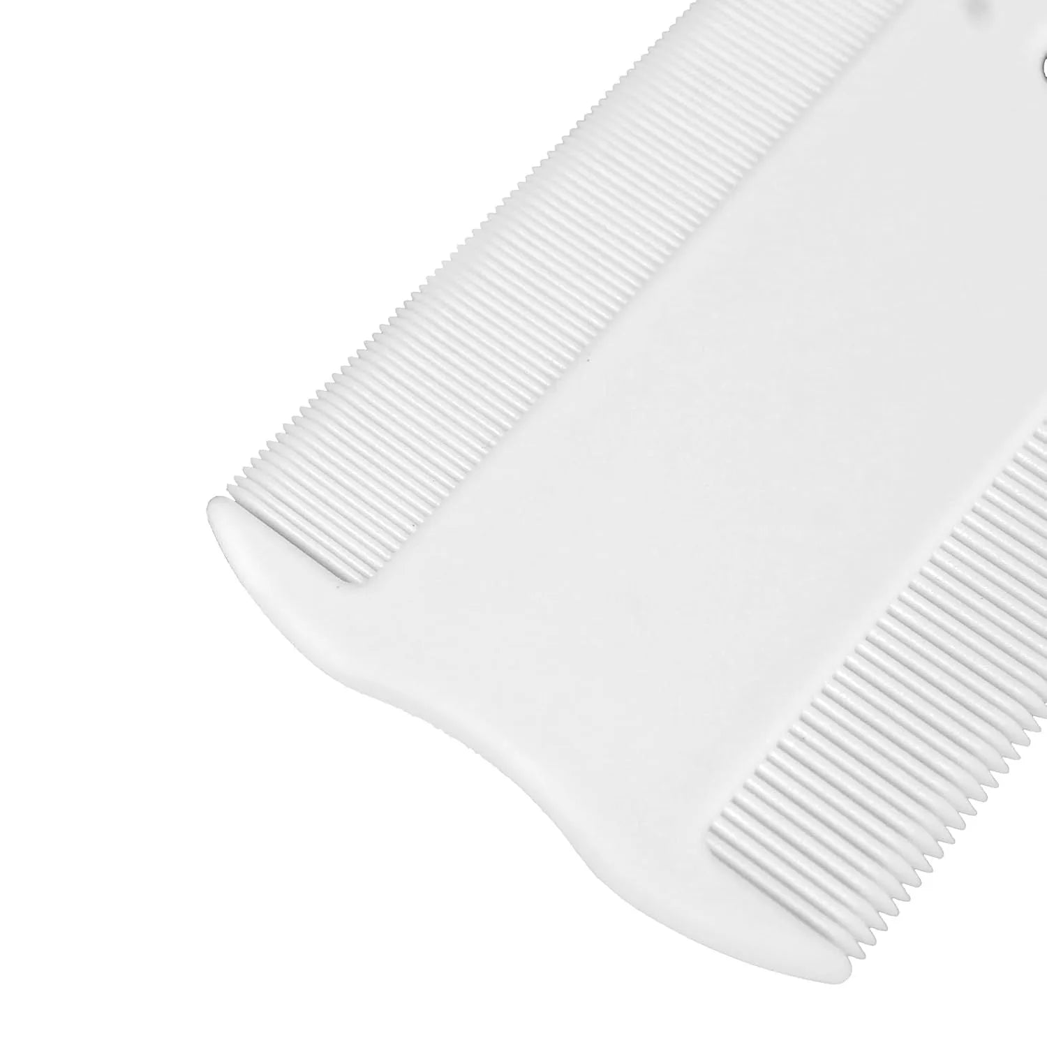 Double-sided plastic flea comb for pets with dense teeth, measuring 0.85x5cm