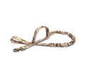Retractable nylon dog traction rope with elastic buffer, anti-skid handle, 104-139x2.5cm, military green