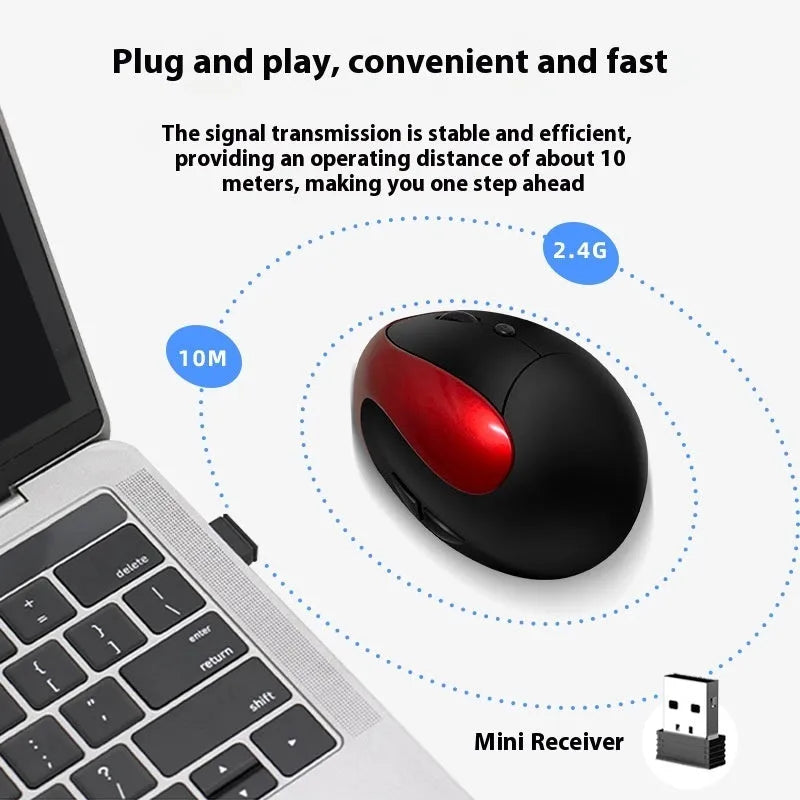 Vertical ergonomic computer mouse with wireless charging capability