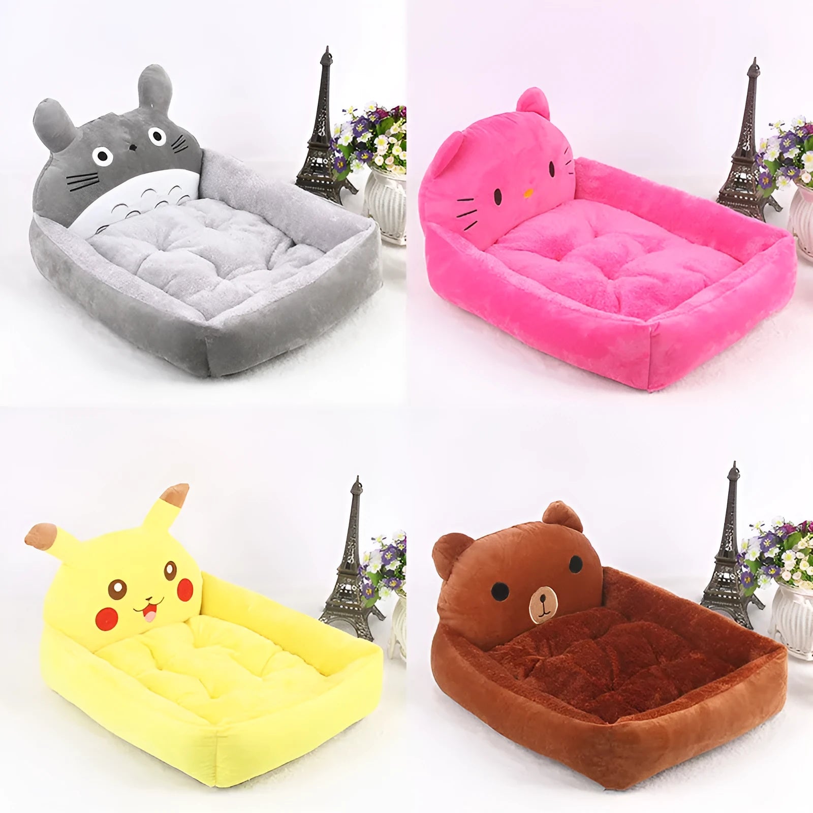 Cartoon style washable pet bed sofa for small dogs and cats in multiple colour options