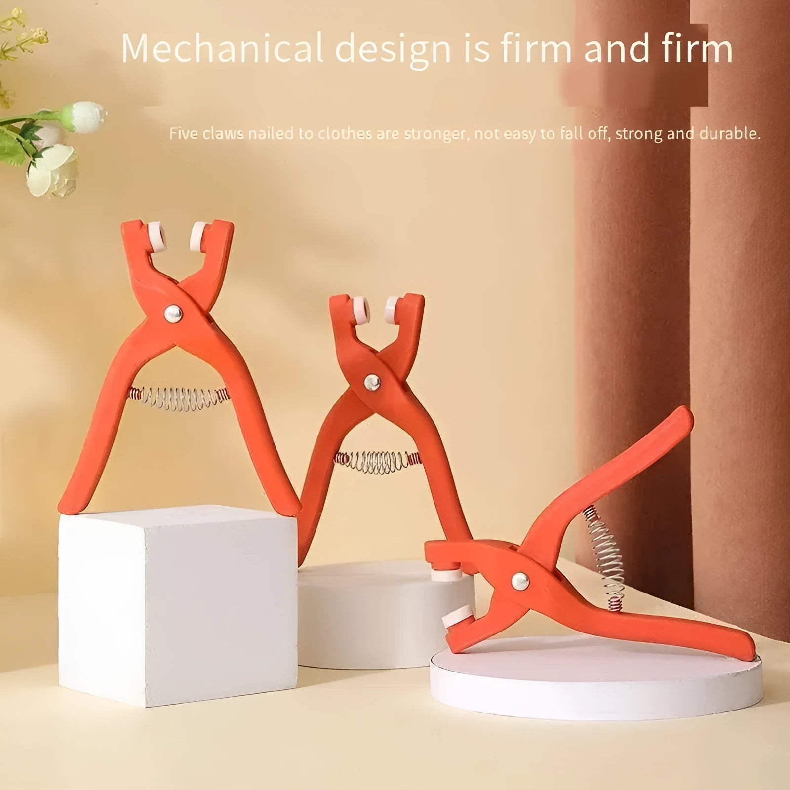 Five claw stainless steel no sew buttons 9.5mm with application pliers for children's clothing