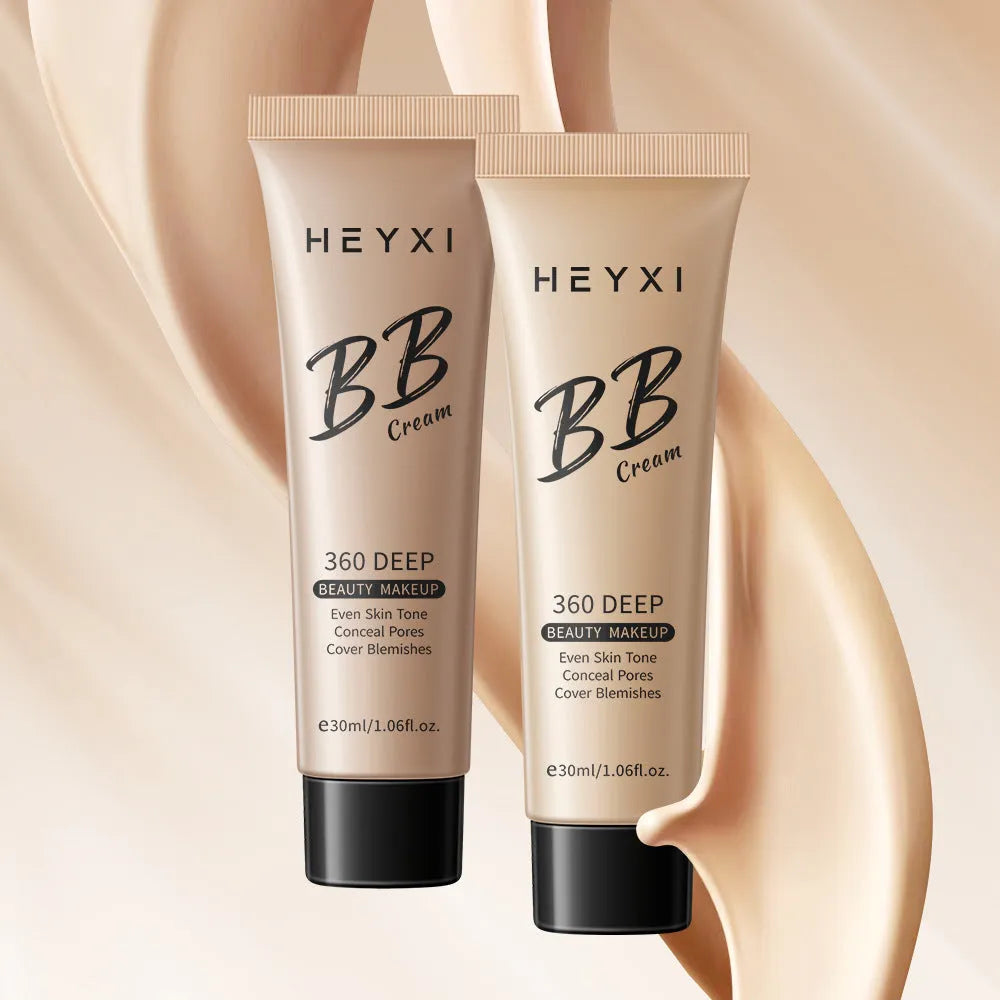 Waterproof BB cream tube with four colour shade options 01 02 03 04