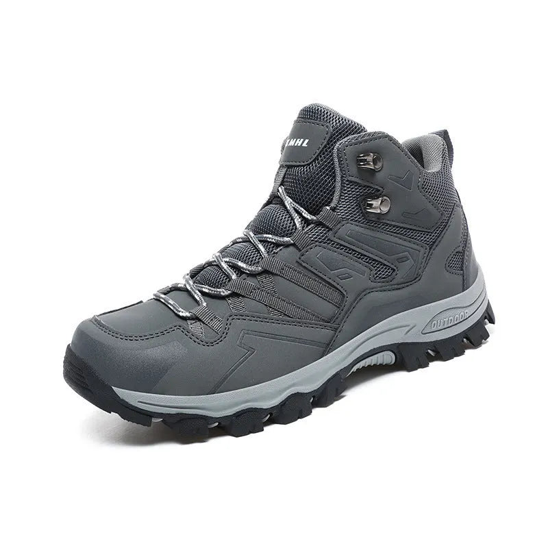 High-top hiking shoes with flannel upper in multiple colours and natural rubber outsole