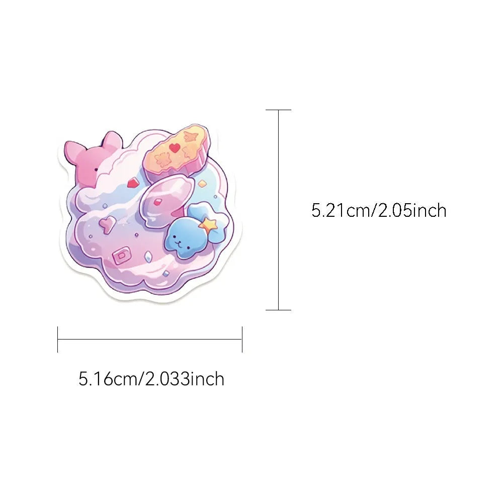 Cute candy small object decorative waterproof stickers in fresh colours for hand account decoration
