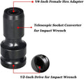 Telescopic electric wrench bit holder with hexagonal cross handle and scaling sleeve