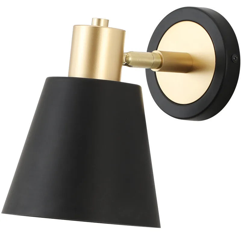 Iron Nordic wall lamp in one of four style variations for bedroom or living room