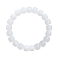 White Hetian jade barrel bead bracelet showing smooth pale stone beads in uniform barrel shape