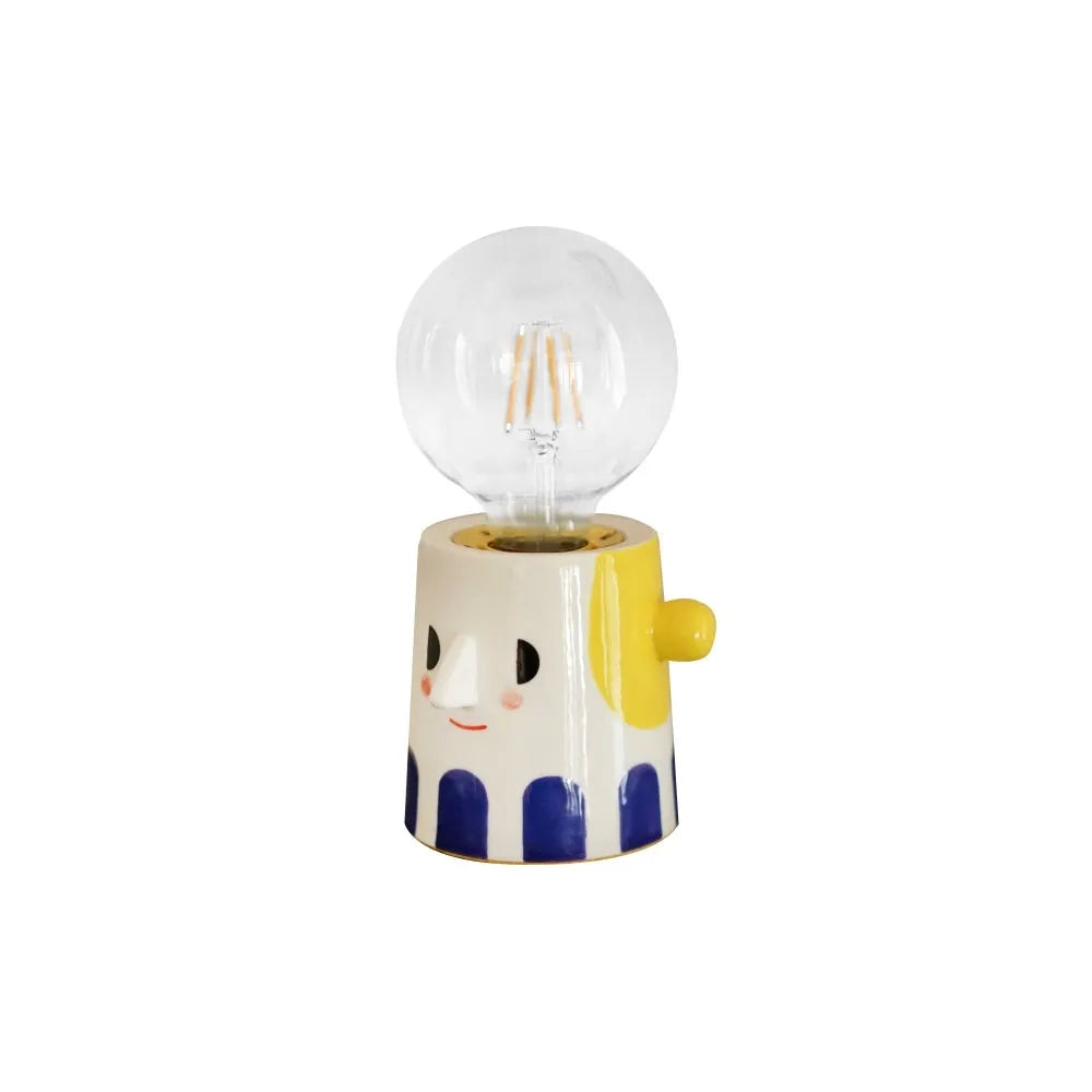 Handmade ceramic bedside lamp with ball headlight shade creative decoration