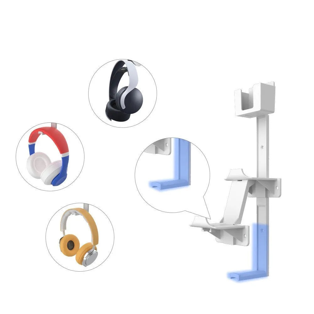 Wall-mounted magnetic hook for gaming controller storage in black colour