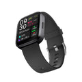 Smartwatch with 1.7-inch glass screen showing heart rate detection, available in Black, Blue, Light Grey, Pink