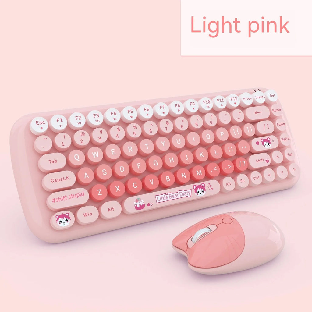 Candy coloured mini wireless keyboard and mouse set measuring 43.5cm with four colour options