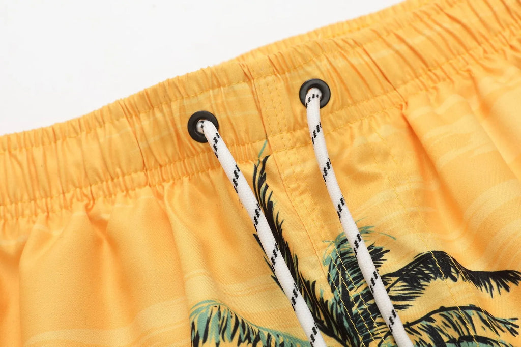Coconut pattern polyester beach shorts for men and women in picture colour STK220201