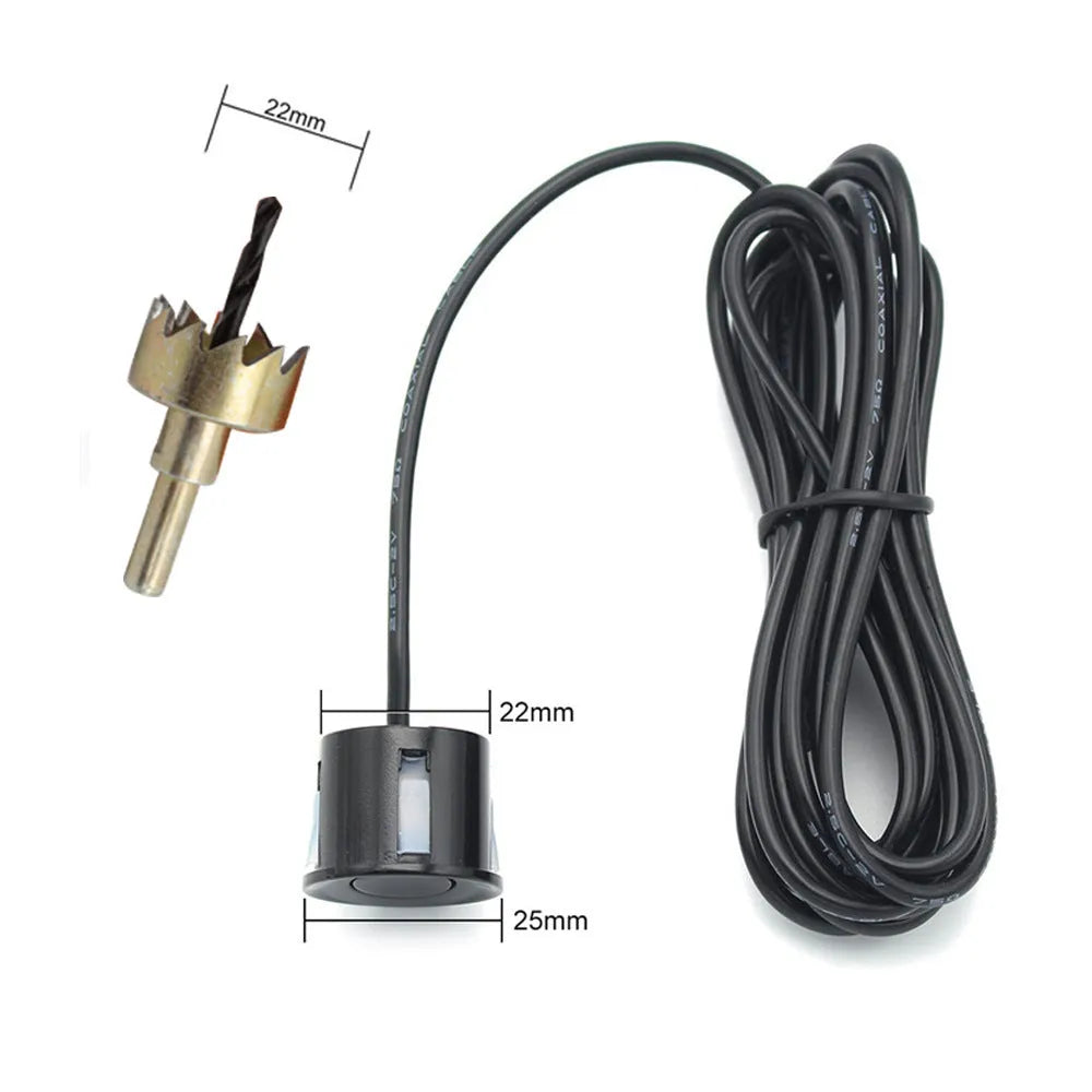 Wireless vehicle reversing sensor system with LED display and four ultrasonic probes